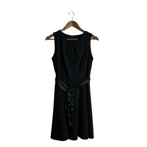 RW&CO Women's Black Mini Sleeveless Belted Formal Dress